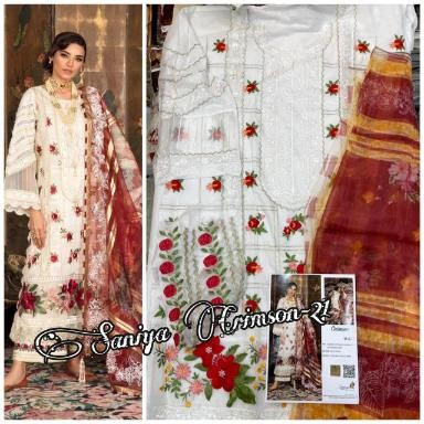 SANIYA TRENDZ CRIMSON-NX 403 PAKISTANI SUIT PREMIUM COLLECTTION 