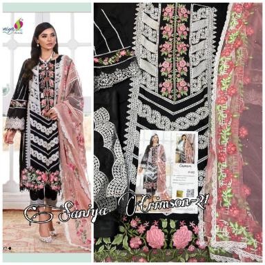 SANIYA TRENDZ CRIMSON-NX 402 PAKISTANI SUIT WHOLESALE CHICKENKARI