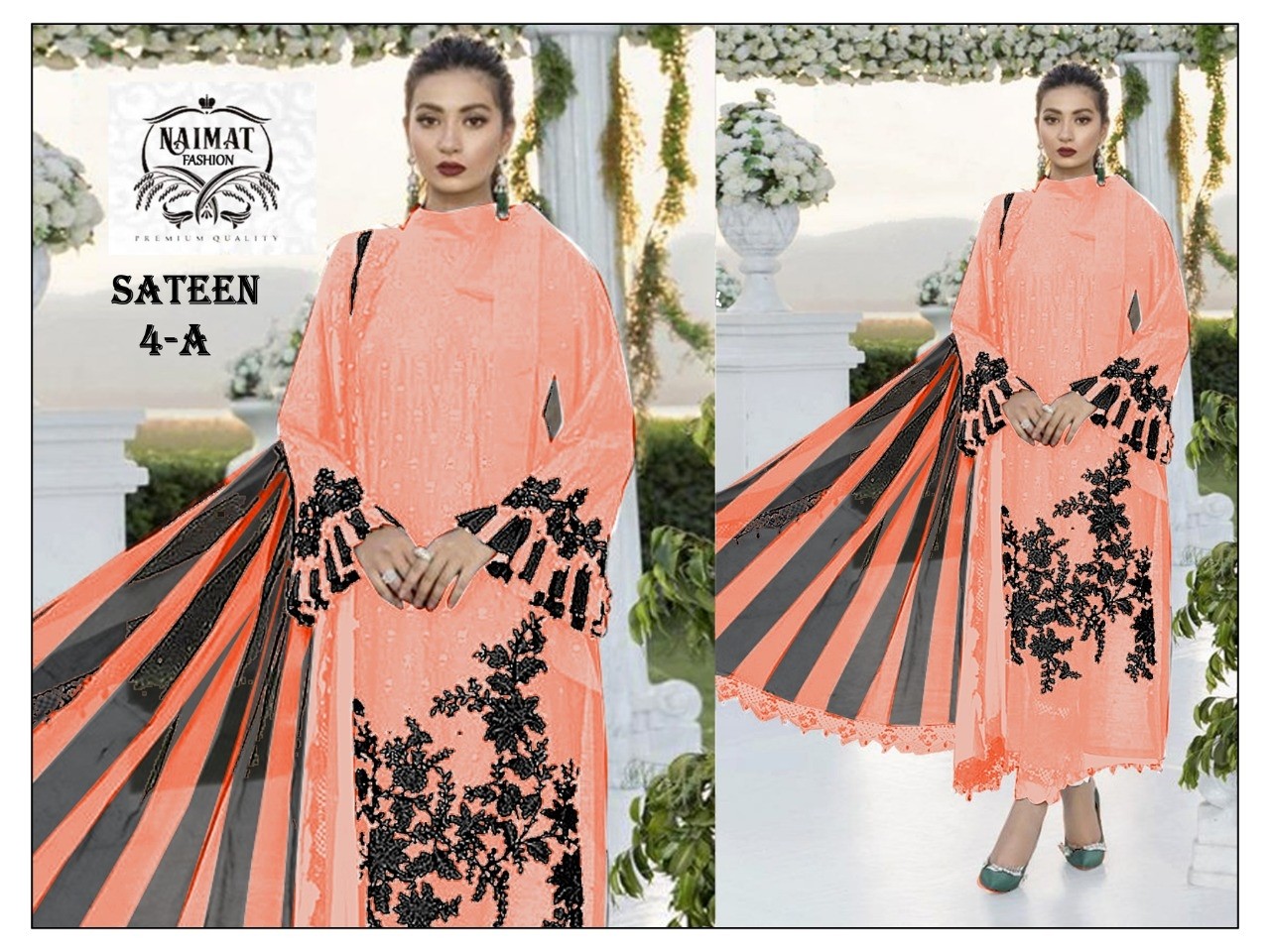 NAIMAT FASHION MARIYA B SATEEN 4-A PAKISTANI SUITS JAAM SATEEN AVAILABALE