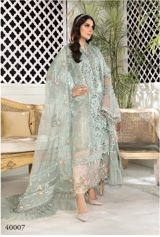 RAWAYAT MARIYA B MBROIDERED COLLĔCTION 2021 40007 WHOLESALER PRICE PAKISTANI SUITS SURAT