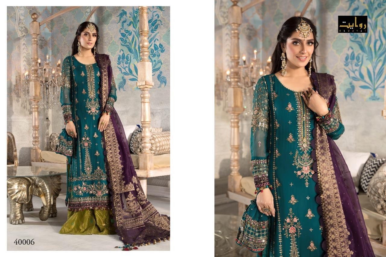 RAWAYAT MARIYA B MBROIDERED COLLĔCTION 2021 40006 WHOLESALE PAKISTANI SUITS