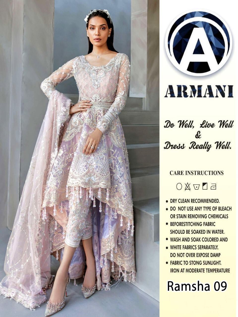 ARMANI RAMSHA-09 GORGGET PAKISTANI SUIT WHOLESALER