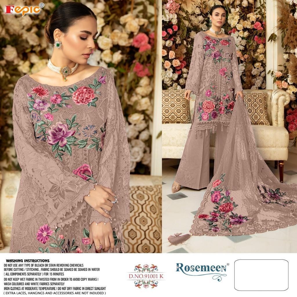 FEPIC ROSEMEEN 91001-K PAKISTANI SUITS EMBROIDERED WHOLESALER SURAT
