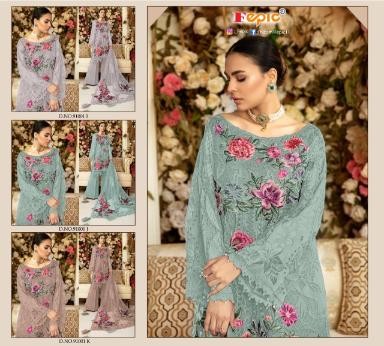 FEPIC ROSEMEEN 91001-I PAKISTANI SUITS NET EMBROIDERED WHOLESALER 