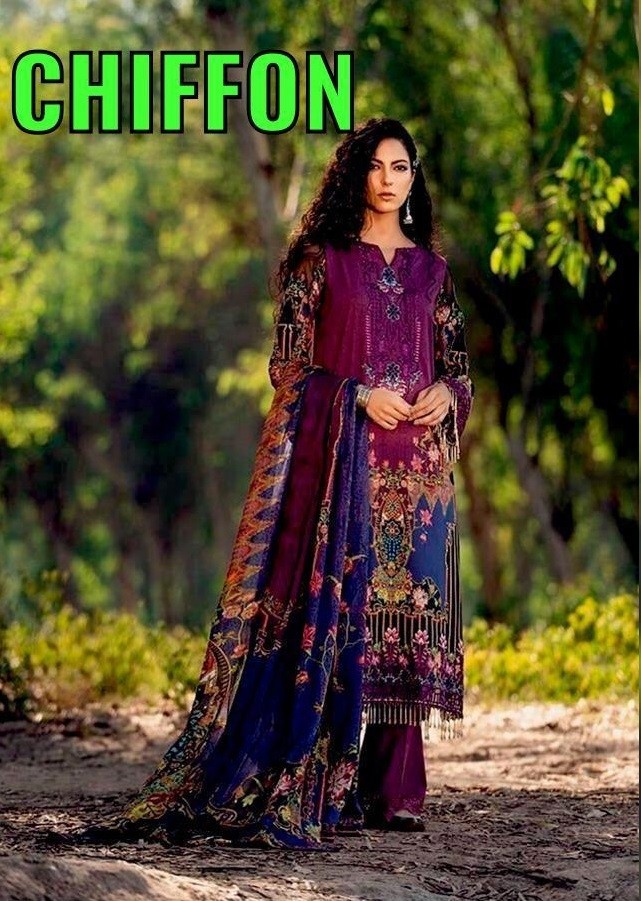 SHRADDHA DESIGNER 602 CHIFFON KARACHI SUITS ONLINE SHOPPING