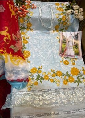 SHRADDHA DESIGNER 503 COTTON CHIFFON WHOLESALER KARACHI SUITS ONLINE