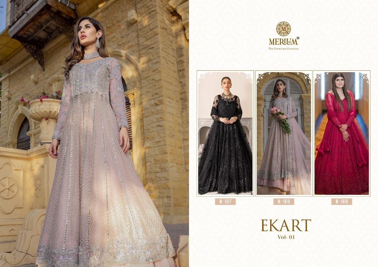 MERIUM EKART VOL-1 M-1018 WHOLESALE SATIN SALWAAR KAMEEZ IN SURAT