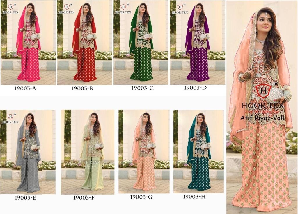 HOOR TEX 19003-H BRIGHT VOL-1 PAKISTANI SUITS SATIN SILK