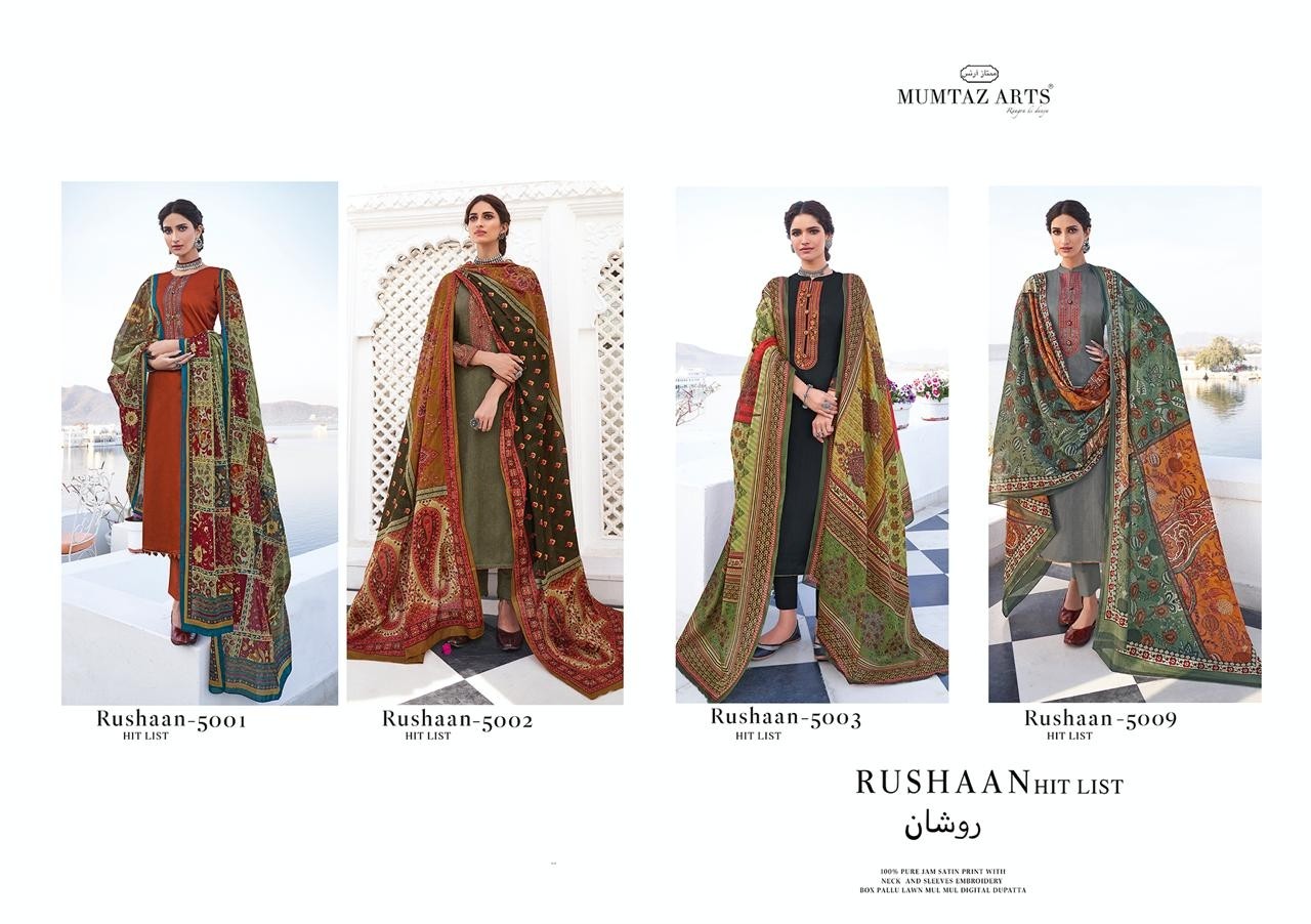 MUMTAZ ARTS RUSHAAN HIT LIST 5009 KARACHI SUITS SUPPLIER SURAT