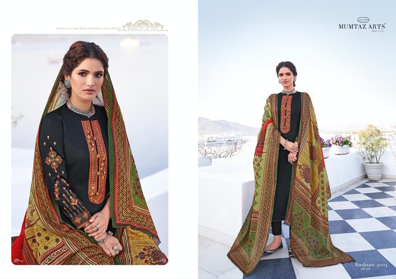 MUMTAZ ARTS RUSHAAN HIT LIST 5003 KARACHI SUITS WHOLESALE SUPPLIER SURAT
