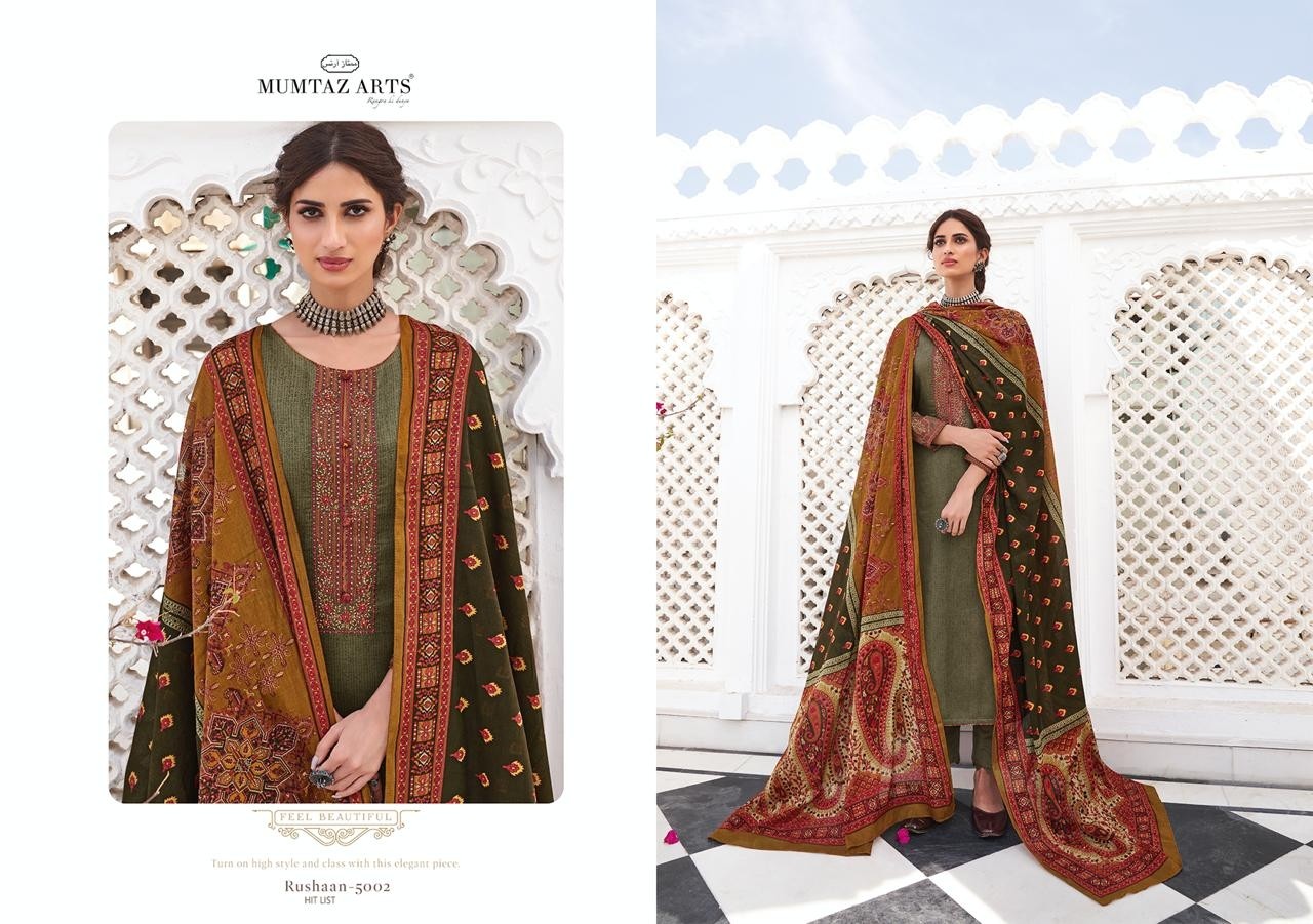 MUMTAZ ARTS RUSHAAN HIT LIST 5002 KARACHI SUITS WHOLESALE SUPPLIER