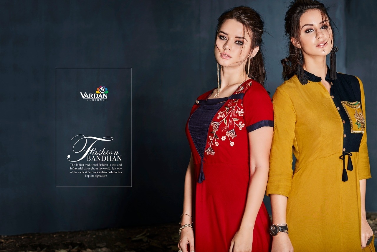 VARDAN DESIGNER GULNAZ VOL-1 6001 TO 6008 KURTIS SINGALE AVAILABALE DEALER IN SURAT
