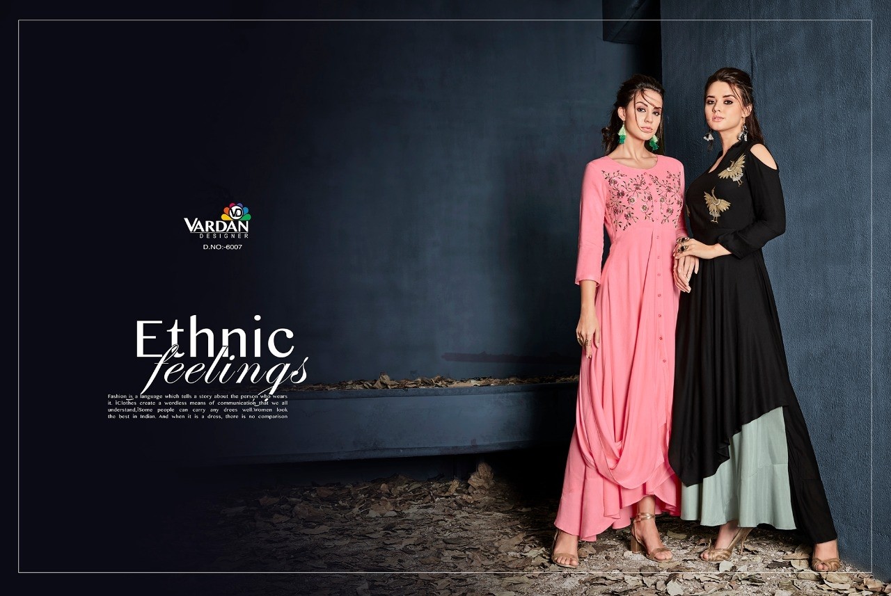 VARDAN DESIGNER GULNAZ VOL-1 6001 TO 6008 KURTIS SINGALE AVAILABALE DEALER IN SURAT