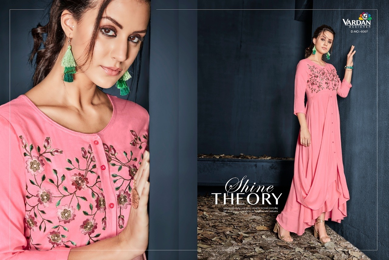 VARDAN DESIGNER GULNAZ VOL-1 6001 TO 6008 KURTIS SINGALE AVAILABALE DEALER IN SURAT