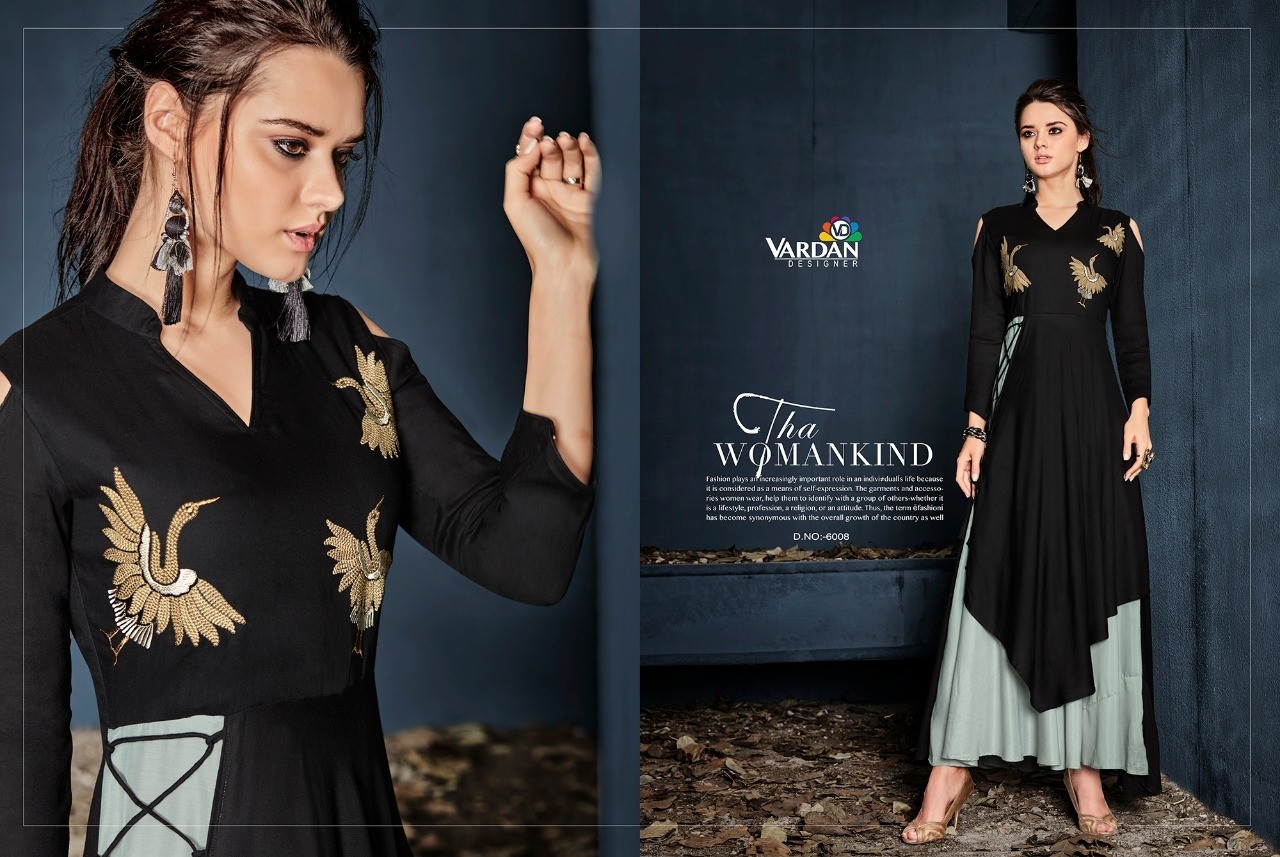 VARDAN DESIGNER GULNAZ VOL-1 6001 TO 6008 KURTIS SINGALE AVAILABALE DEALER IN SURAT