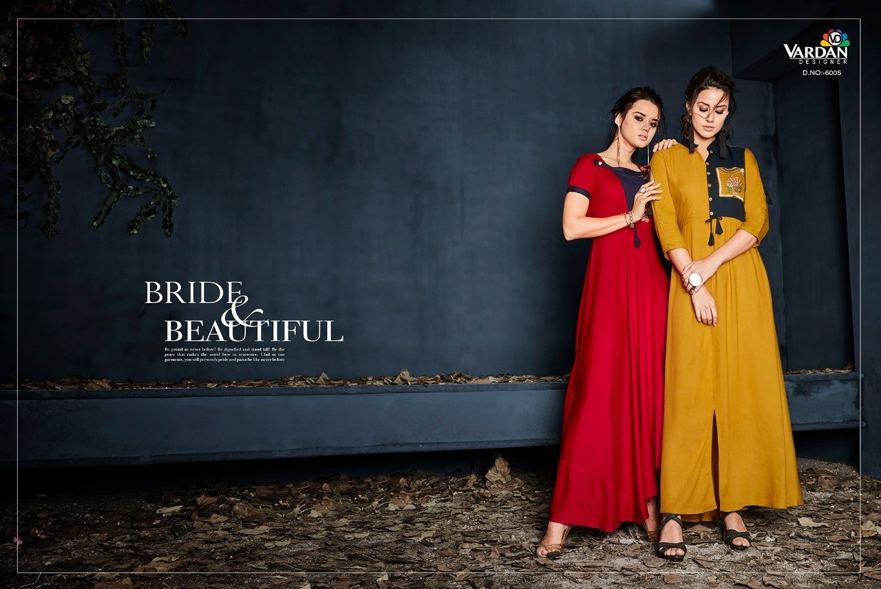 VARDAN DESIGNER GULNAZ VOL-1 6001 TO 6008 KURTIS SINGALE AVAILABALE DEALER IN SURAT