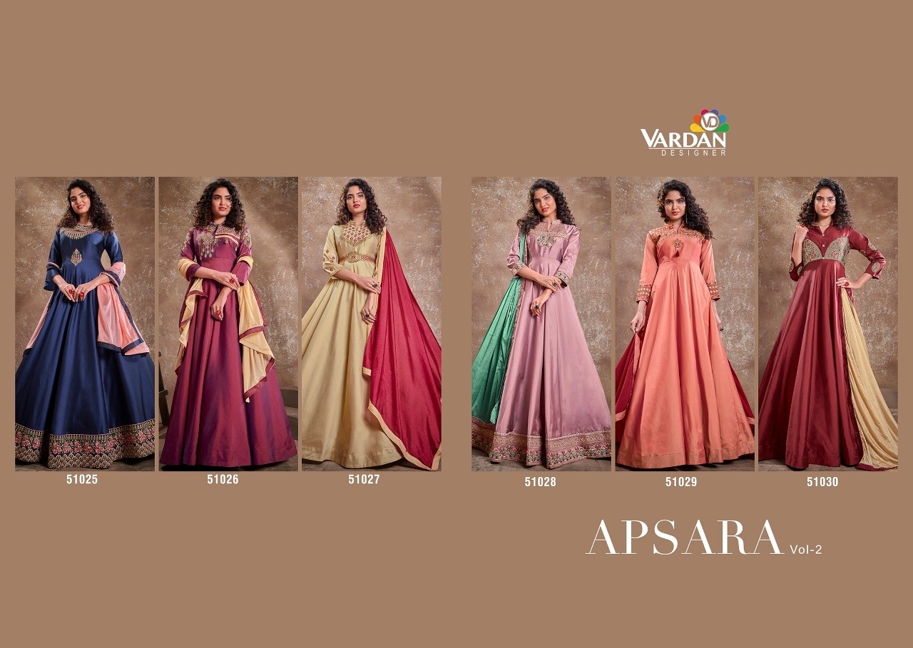 VARDAN DESIGNER APSARA VOL-2 51025 TO 51030 KURTIS SINGALE AVAILABALE