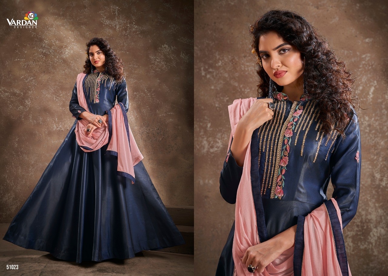 VARDAN DESIGNER APSARA VOL-1 51021 TO 5124 TRIVA SILK KURTIS SINGALE AVAILABALE