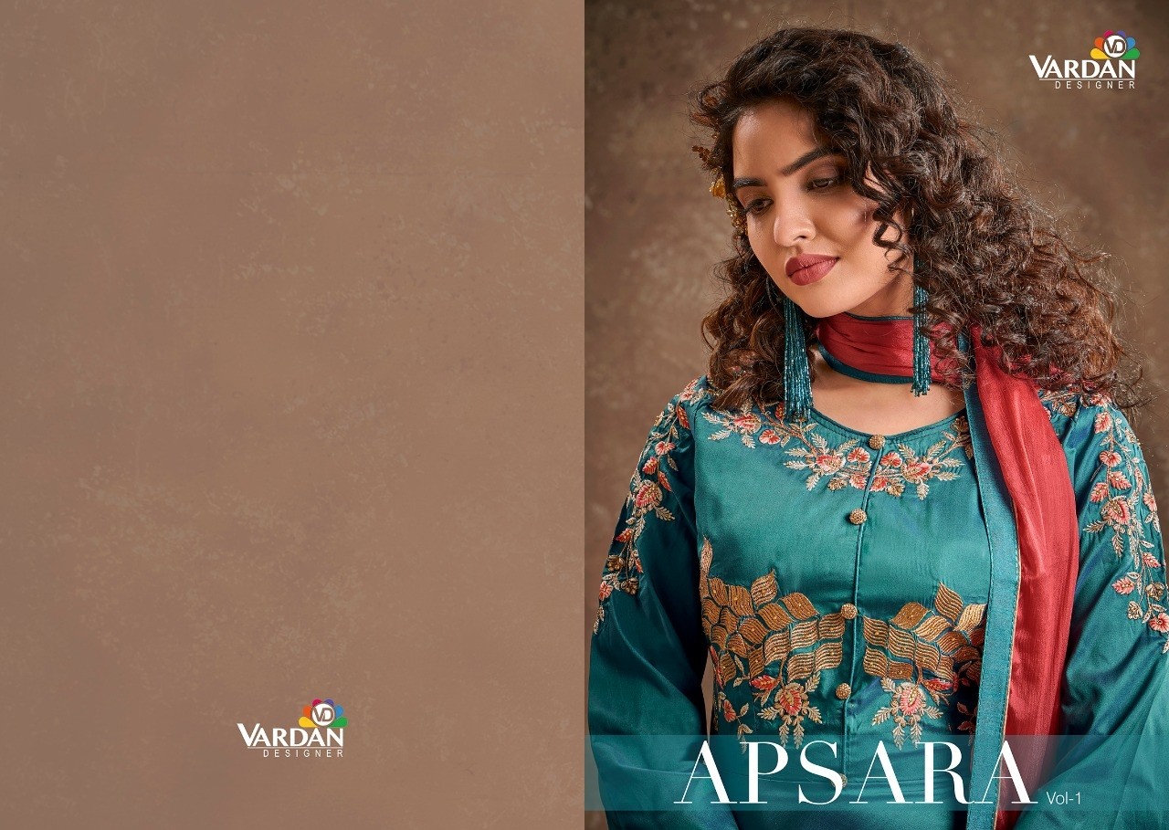 VARDAN DESIGNER APSARA VOL-1 51021 TO 5124 TRIVA SILK KURTIS SINGALE AVAILABALE