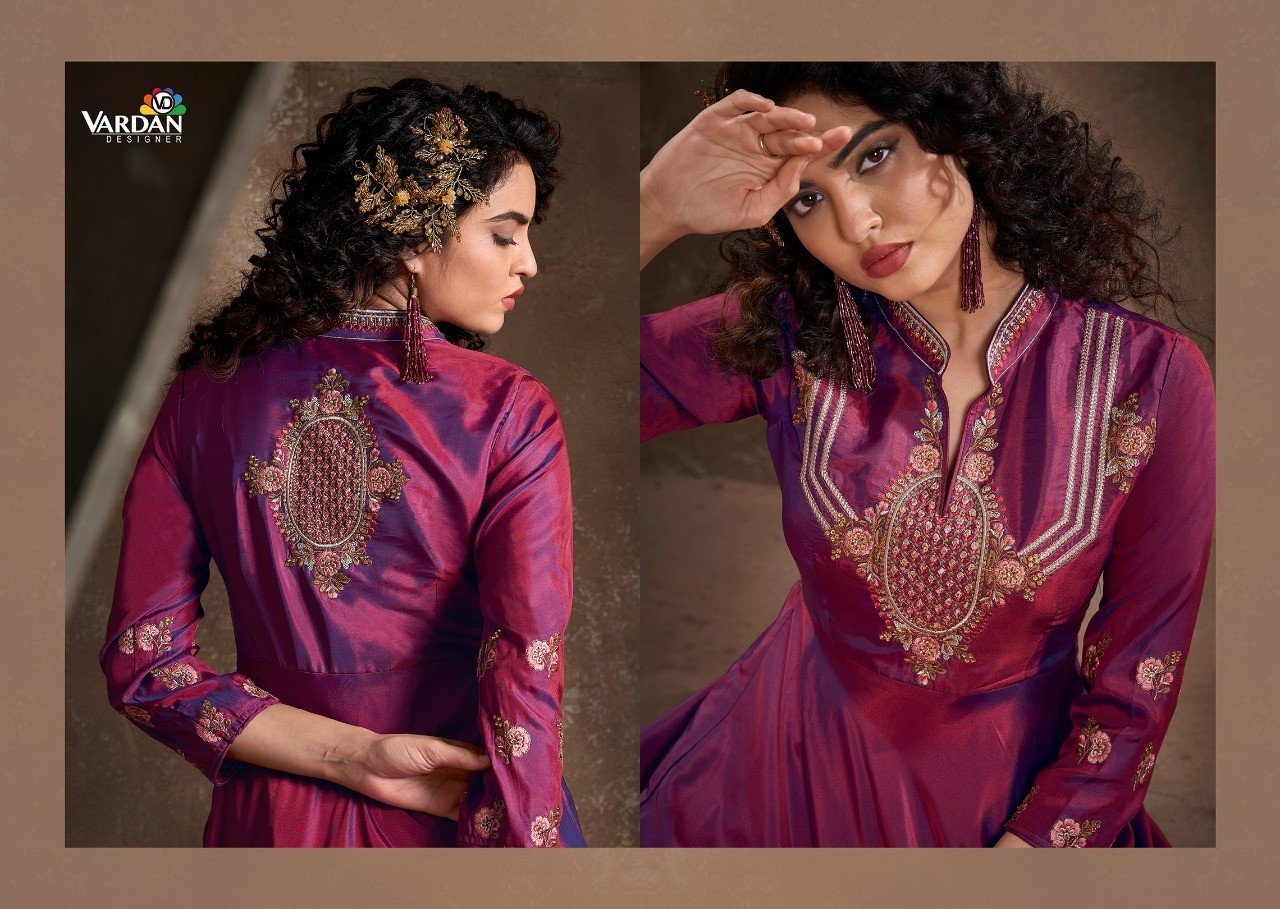 VARDAN DESIGNER APSARA VOL-1 51021 TO 5124 TRIVA SILK KURTIS SINGALE AVAILABALE