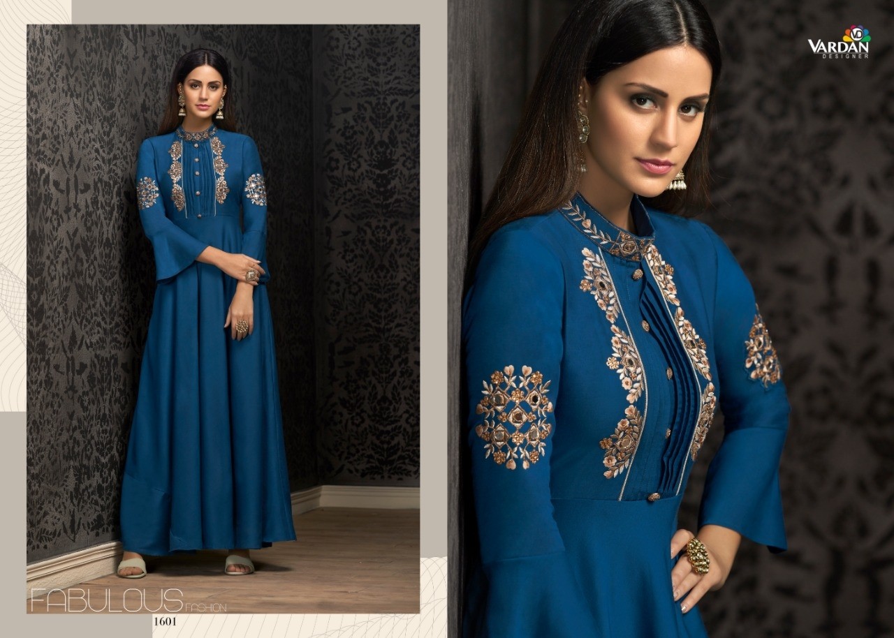 VARDAN DESIGNER NAVYA VOL-16 1601 READYMADE KURTIS SINGALE AVAILABALE