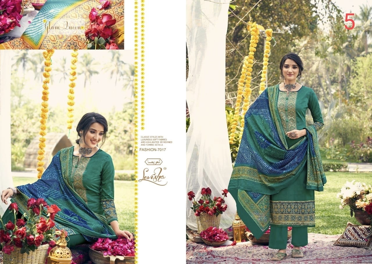 LEVISHA PARNIKA BANDHEJ COLLECTTION 7017 PAKISTANI SUITS BEST WHOLESALE SUPPLIER