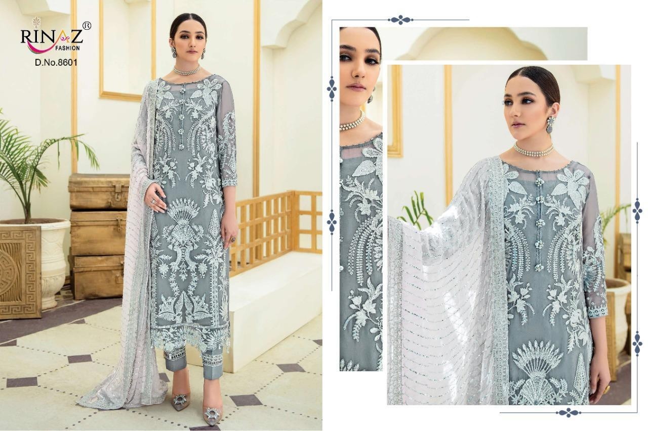 RINAZ FASHION IMROZIA VOL-4 8601 PAKISTANI SUITS STANDARD EMBROIDERED COLLECTION