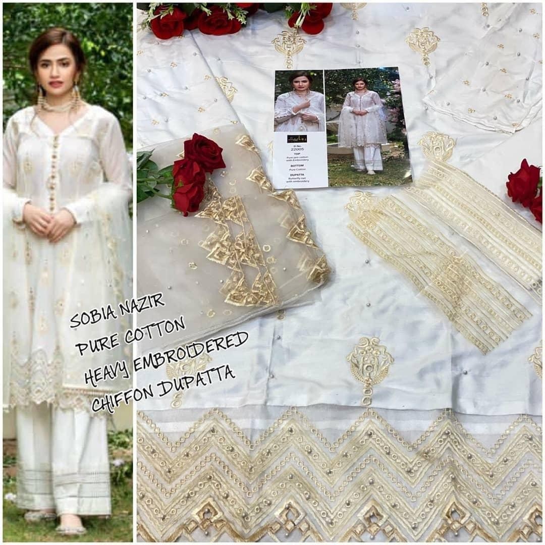 RAWAYAT 22005 SOBIA NAZIR PURE COTTEN SUITS