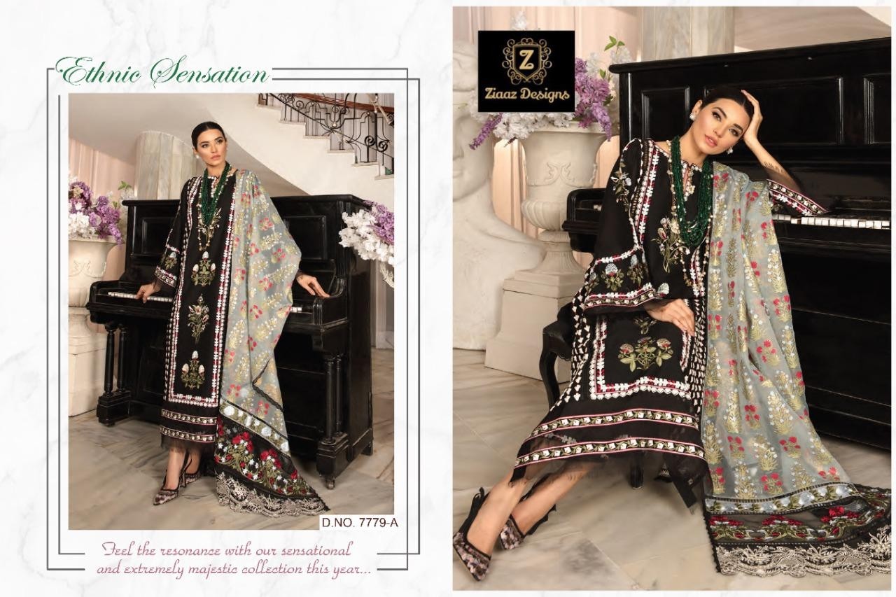 ZIAAZ DESIGNS 7779-A PAKISTANI SUITS FREE SHIPPING