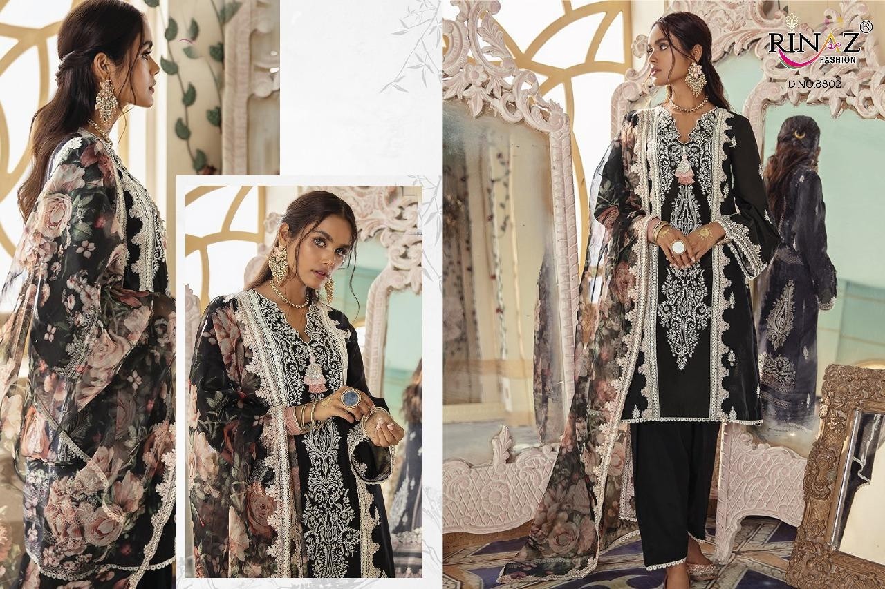 RINAZ FASHION BLACK COIN 8802 PAKISTANI SUITS DEALER