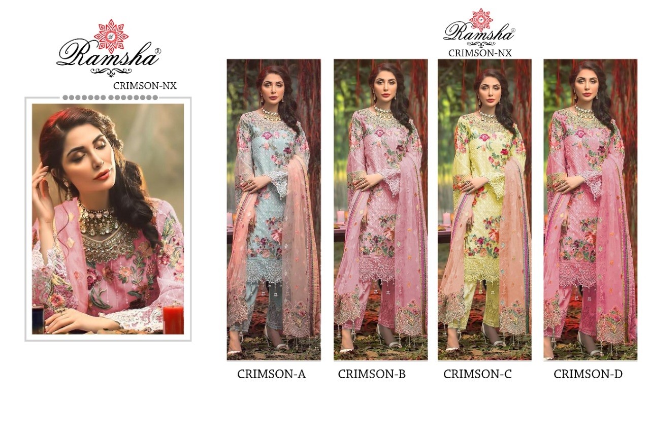 RAMSHA CRIMSON-C NX PAKISTANI SUITS WHOLESALE SUPPLIER