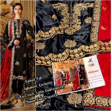 KAINAT FAB AGHANOOR SILK SATIN PAKISTANI SUITS