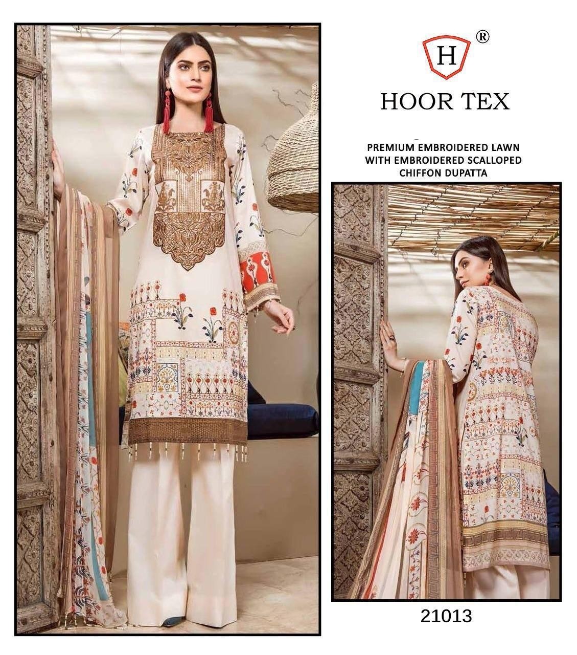 HOOR TEX 21013 PAKISTANI SUITS CHIFFON DUPPATA