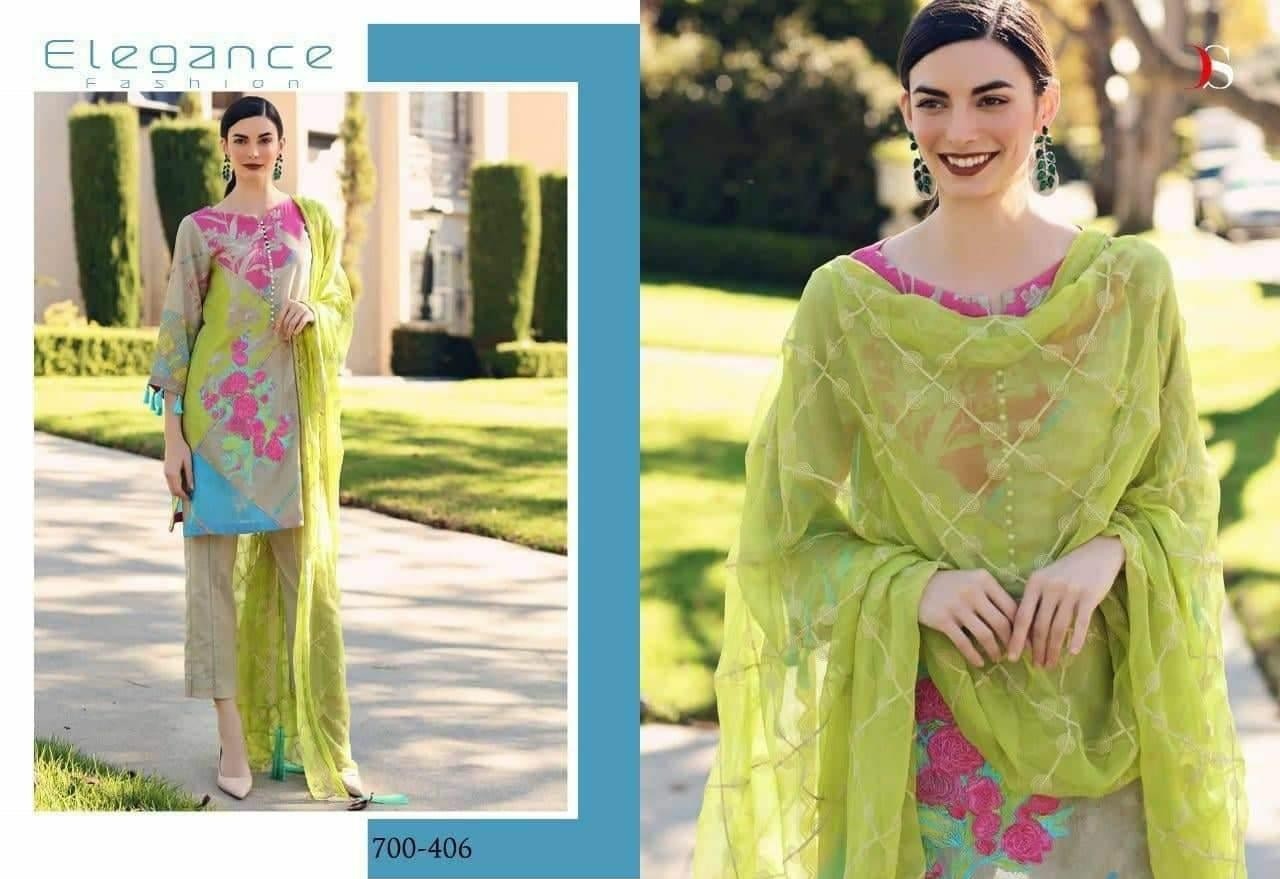 KILRUBA  700-406 PAKISTANI SUITS COTTON PRINTED 