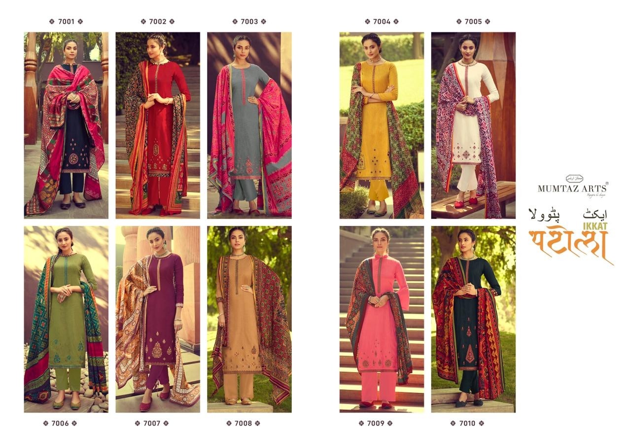 MUMTAZ ARTS IKKAT PATOLA 7009 KARACHI SUITS IN SINGALE AVAILABALE