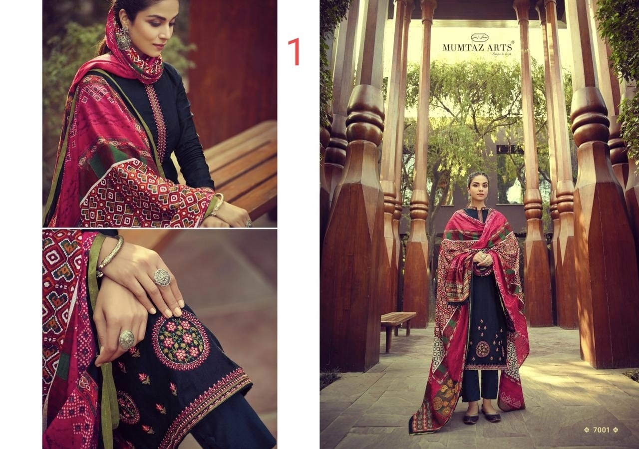 MUMTAZ ARTS IKKAT PATOLA 7001 KARACHI SUITS IN SINGALE AVAILABALE