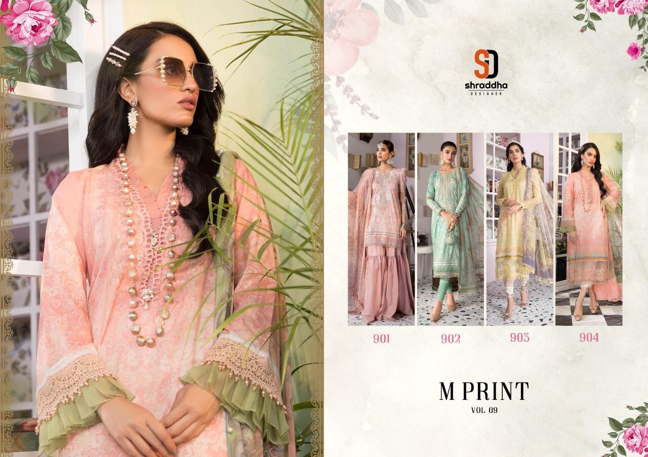 SHRADDHA DESIGNER M-PRINT VOL-9 904 WHOLESALE SALWAAR KAMEEZ