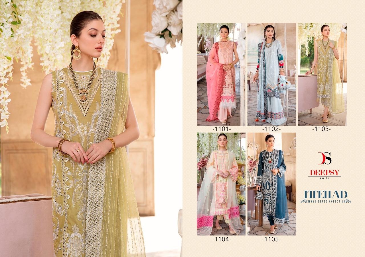 DEEPSY SUITS ITTEHAD EMBROIDERED COLLECTION-1103 PAKISTANI SUITS IN SURAT