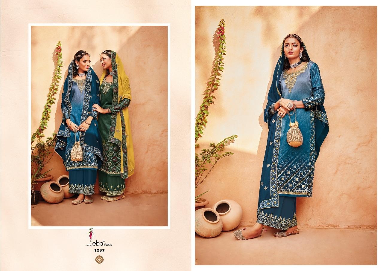 EBA LIFESTYLE RANG BANDHEJ VOL-2 1287 HEAVY SATIN LATEST SALWAAR KAMEEZ