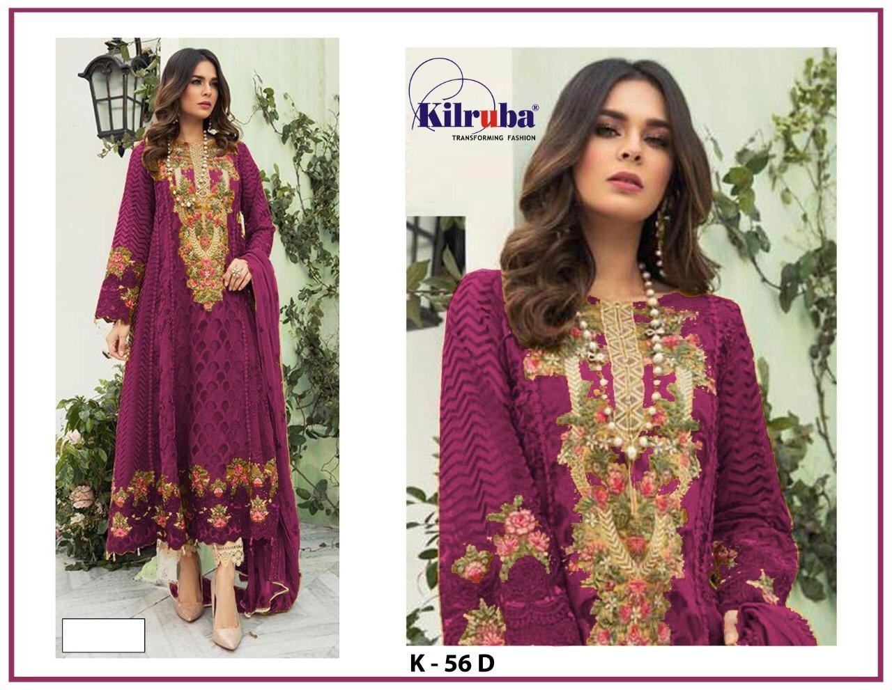 KILRUBA K-56-D PAKISTANI SUITS MANUFACTURE ONLINE 