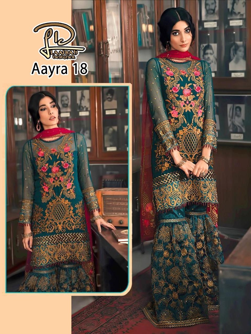 LAAIBAH DESIGNER AAYRA-18 PAKISTANI SUITS WHOLESALE PRICE AVAILABALE