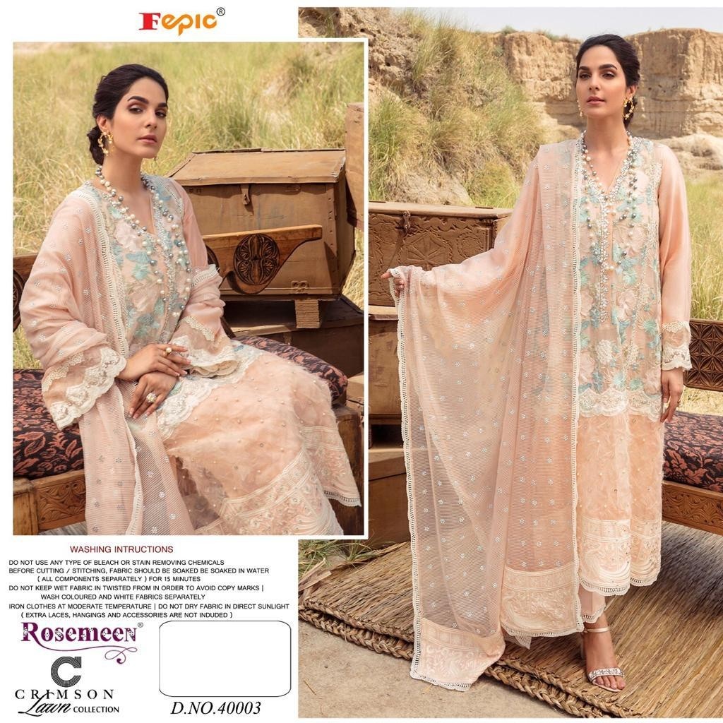 FEPIC ROSEMEEN  CRIMSON LAWN COLLECTION 40003 PAKISTANI CONCEPT SUITS