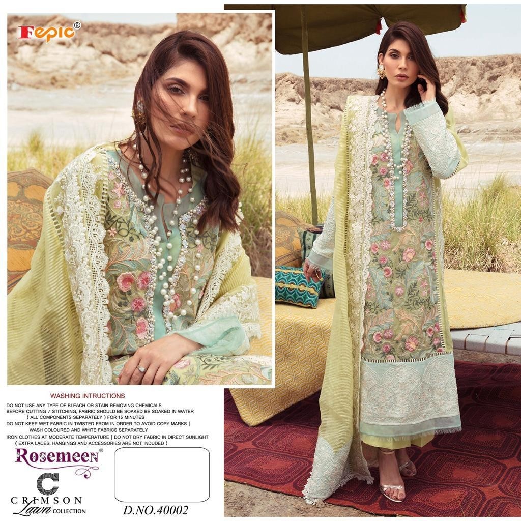 FEPIC ROSEMEEN CRIMSON LAWN COLLECTION 40002 PAKISTANI CONCEPT SUITS