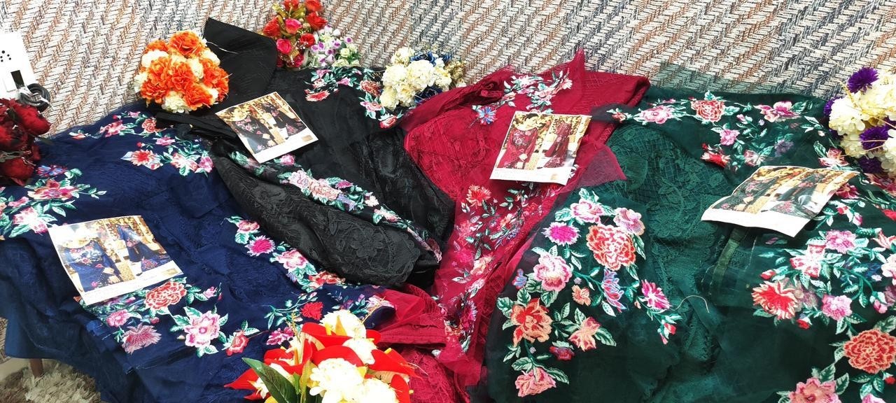 FEPIC ROSEMEEN 91001 B PAKISTANI SALWAR KAMEZ NET EMBROIDERED