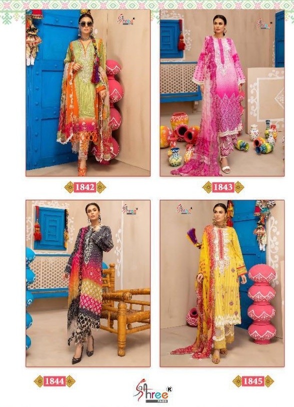 SHREE FABS CHARIZMA SIGNATURE CHUNRI COLLECTION 1842TO1849 COTTON SUITS FULLSET