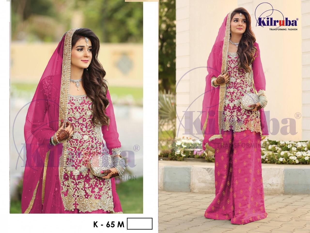 KILRUBA D.NO.K-65 BEST PAKISTANI SALWAR KAMEZ AVAILABALE SINGALE