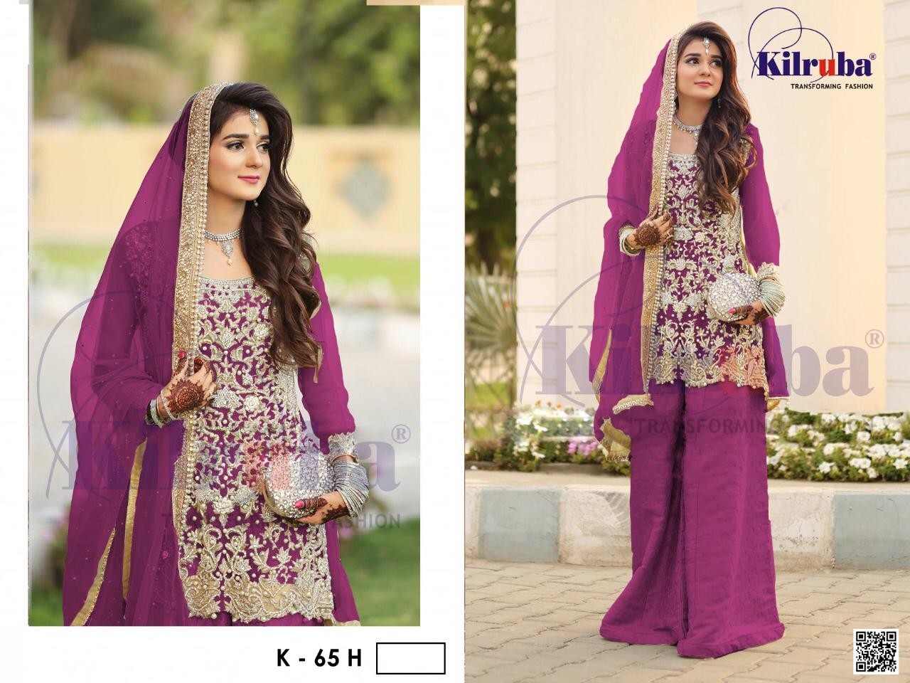 KILRUBA D.NO.K-65 BEST PAKISTANI SALWAR KAMEZ AVAILABALE SINGALE
