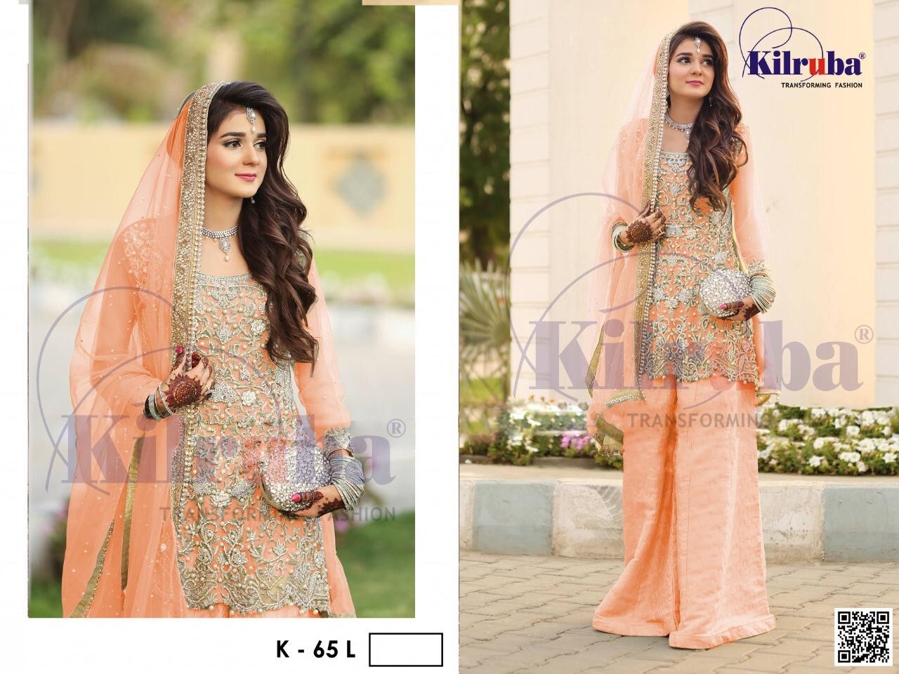 KILRUBA D.NO.K-65 BEST PAKISTANI SALWAR KAMEZ AVAILABALE SINGALE