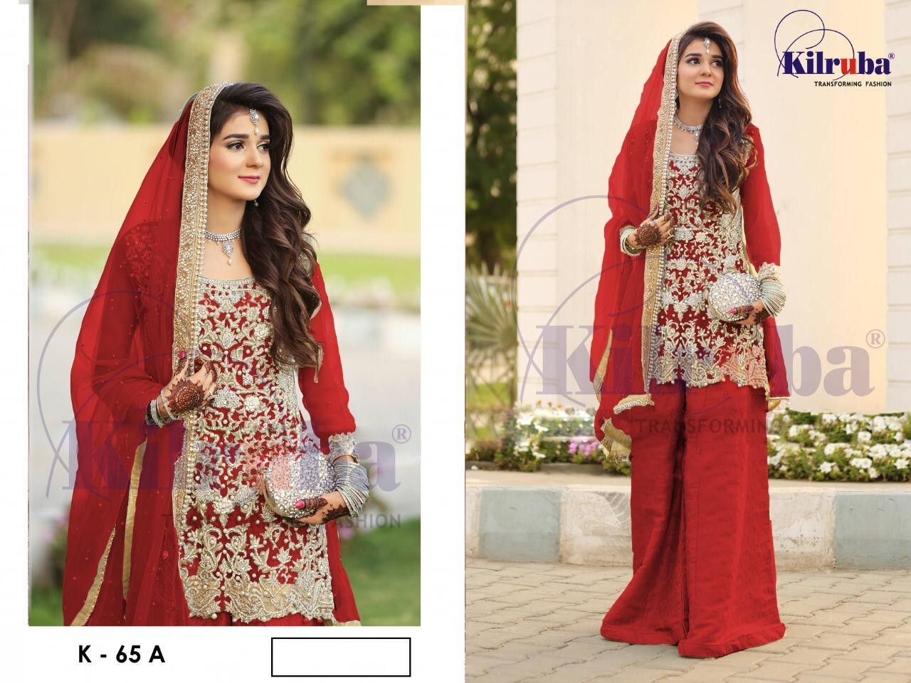KILRUBA D.NO.K-65 BEST PAKISTANI SALWAR KAMEZ AVAILABALE SINGALE