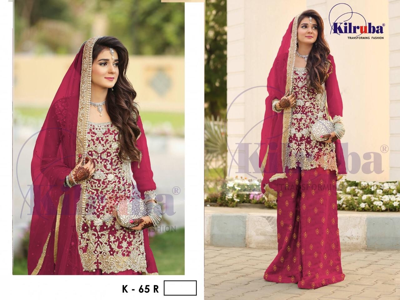 KILRUBA D.NO.K-65 BEST PAKISTANI SALWAR KAMEZ AVAILABALE SINGALE